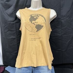 Mate the Label Womens Terra Retro Tan Organic Cotton Tank size S Earthy